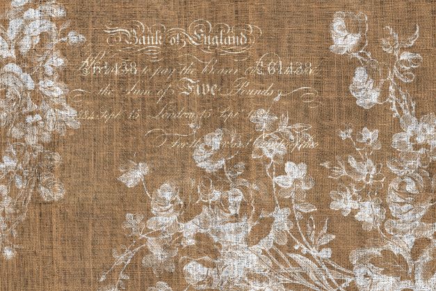 Roycycled Decoupage Paper - Floral Burlap Landscape