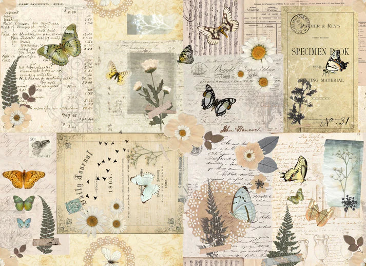 Roycycled Decoupage Paper - Pressed Flowers Masterboard