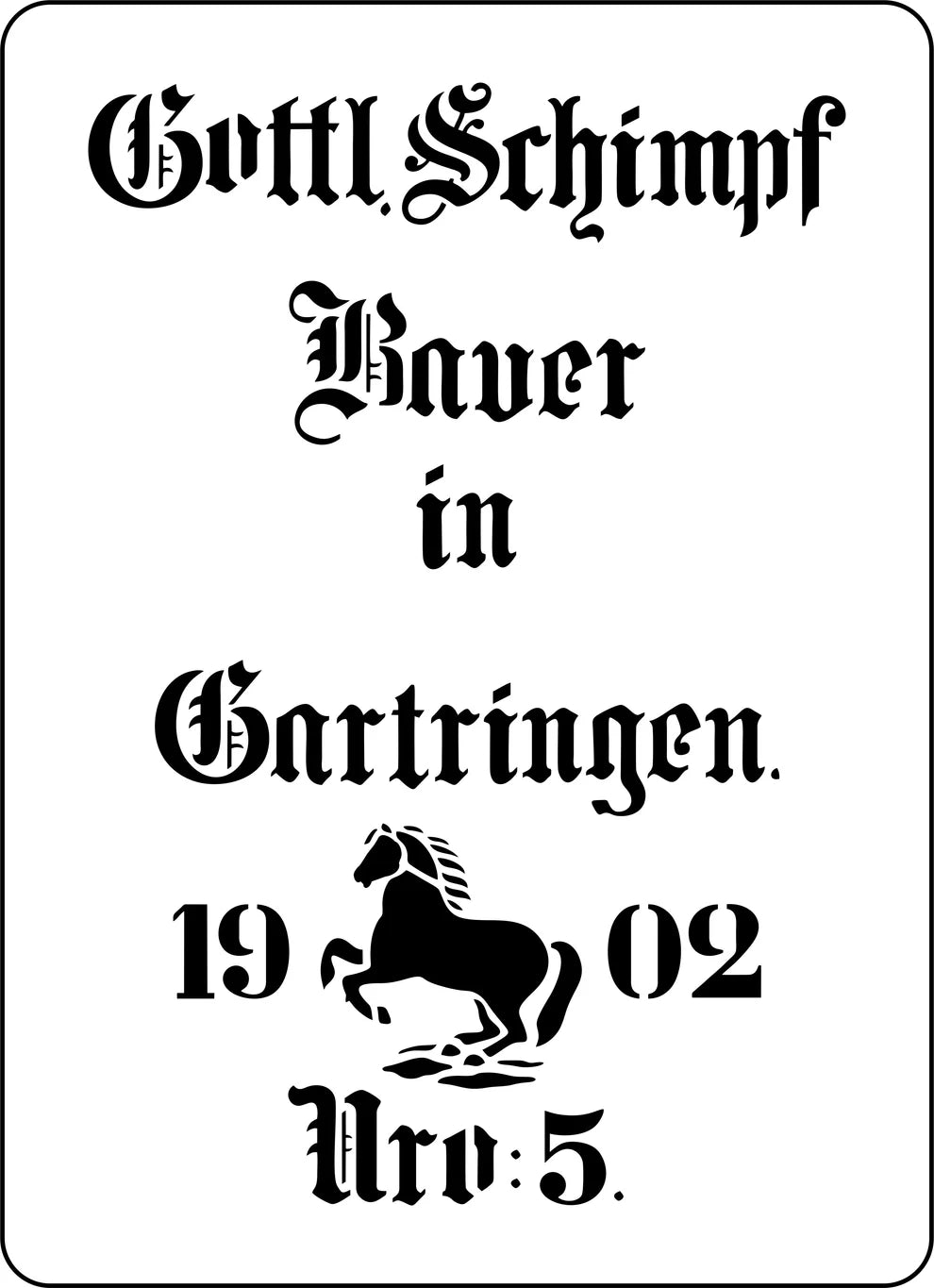 JRV Stencil - 1902 Horse Grain Sack