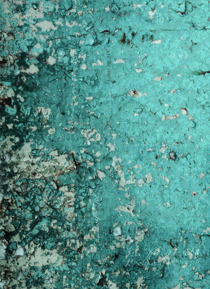 Roycycled Decoupage Paper - Teal Texture