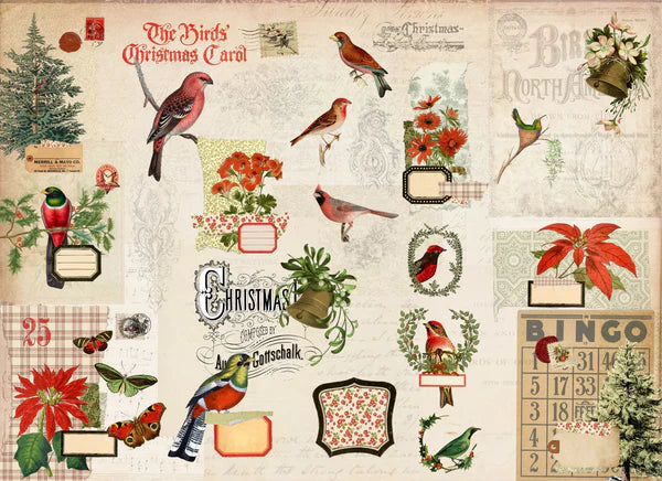 Roycycled Decoupage Paper - Christmas Flock Masterboard