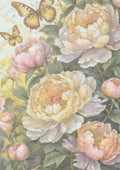 JRV Rice Paper A4 - Peony Butterfly