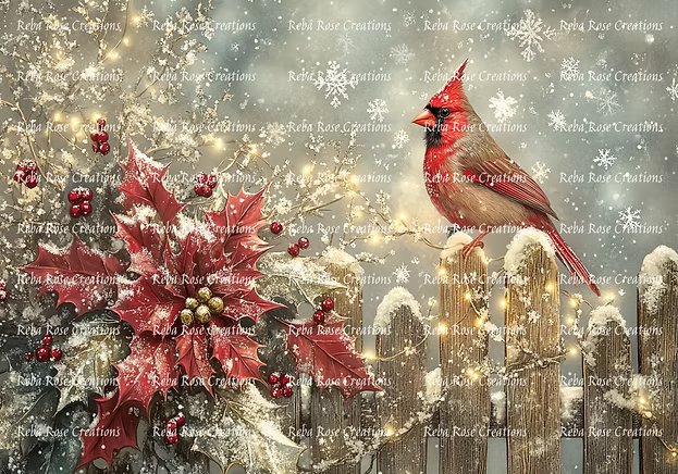 Reba Rose Creations - Snowflake Cardinal