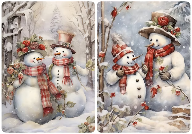 Reba Rose Creations - Snowman Couple