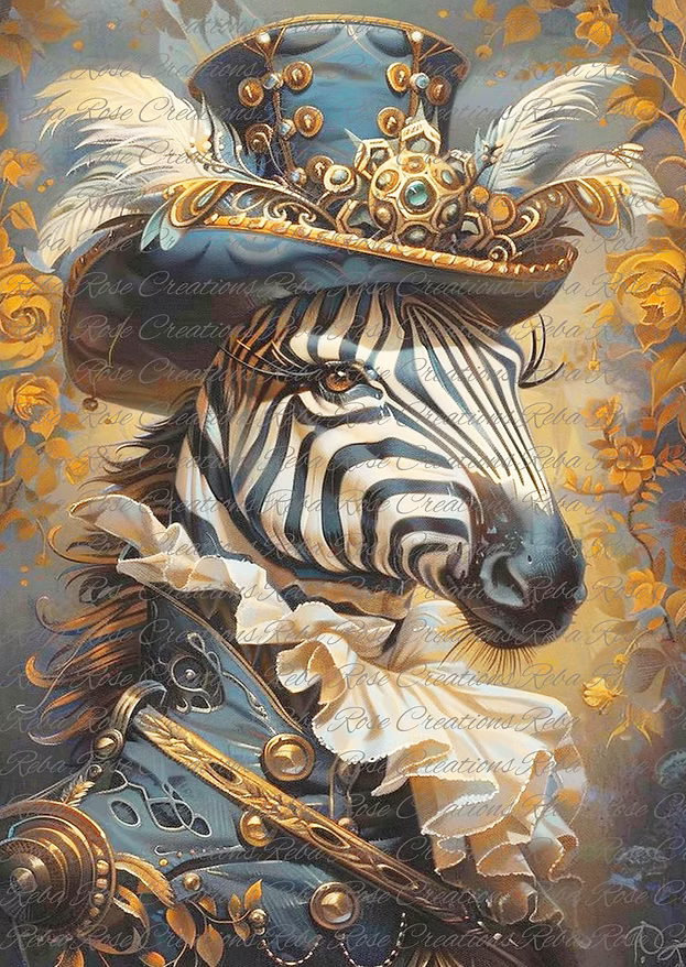 Reba Rose Creations - Steampunk Zebra