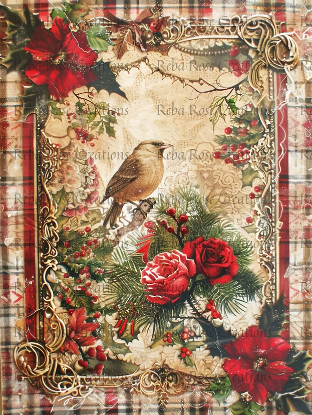 Reba Rose Creations - Christmas Roses with Birds