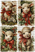 Reba Rose Creations - 4 Square Christmas Highlander Lambs
