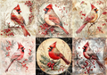 Reba Rose Creations - Christmas Cardinal Squares