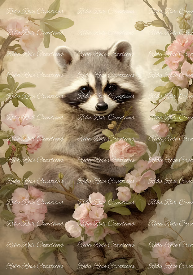 Reba Rose Creations - All Is New Spring Raccoon