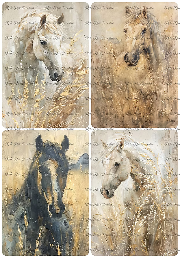 Reba Rose Creations - Primitive Farmhouse Horses