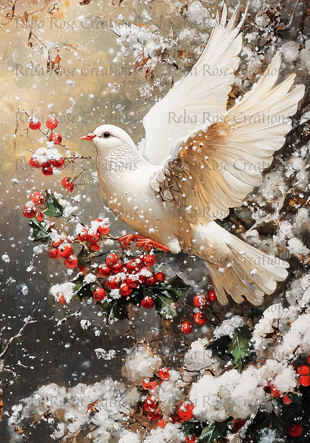 Reba Rose Creations - Christmas White Dove