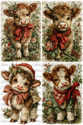 Reba Rose Creations - Christmas Highlander Cow