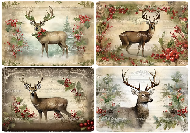 Reba Rose Creations - Winter Christmas Deer