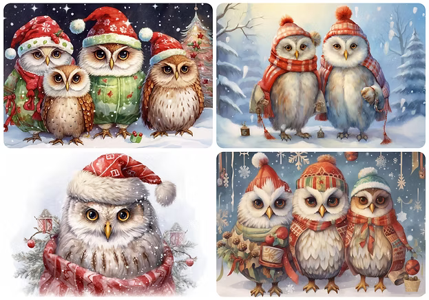 Reba Rose Creations - Christmas Owls
