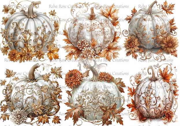 Reba Rose Creations - White Pumpkins