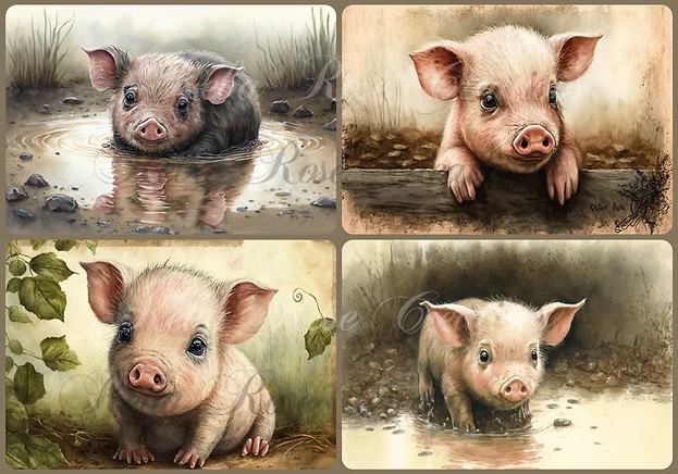 Reba Rose Creations - This Little Piggy