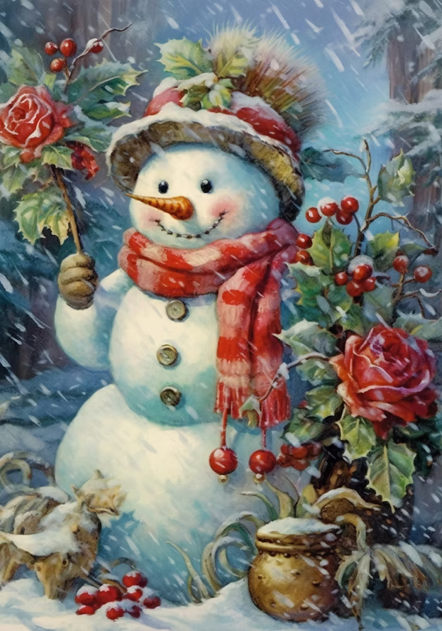 Reba Rose Creations - Victorian Christmas Snowman