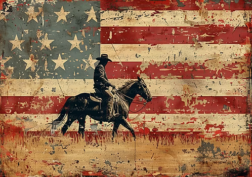 Reba Rose Creations - Cowboy and Flag