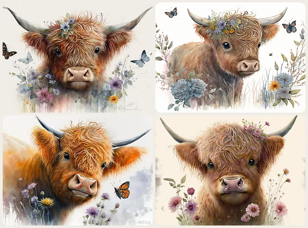 Reba Rose Creations - Highland Cow Babies