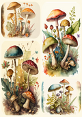 Reba Rose Creations - Vintage Mushroom Collage