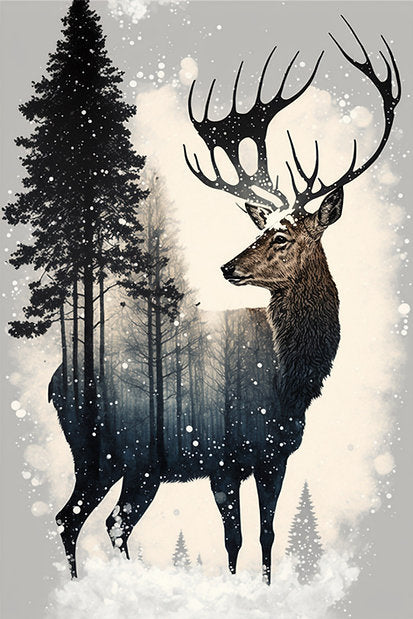 Reba Rose Creations - Deer With Trees