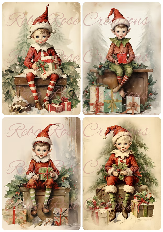 Reba Rose Creations - Elf on a Shelf 4 Square