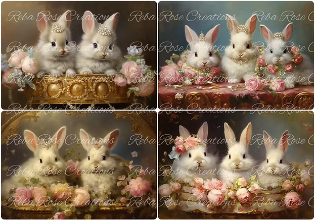 Reba Rose Creations - Jewelled Bunnies