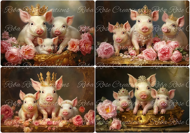 Reba Rose Creations - Jewelled Piglets