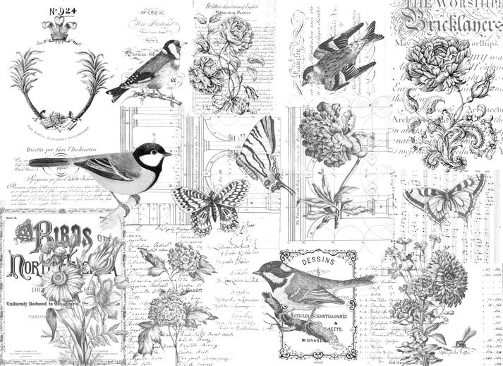Roycycled Decoupage Paper - Paintable Botanical