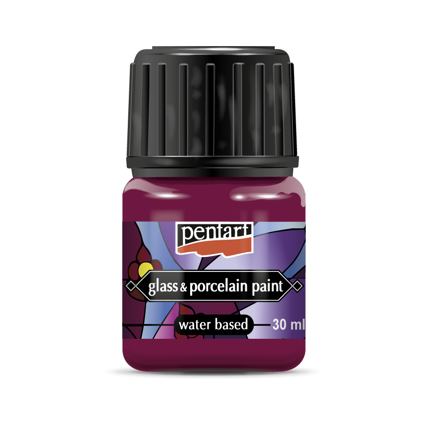 Pentart Glass and Porcelain Paint - Magenta