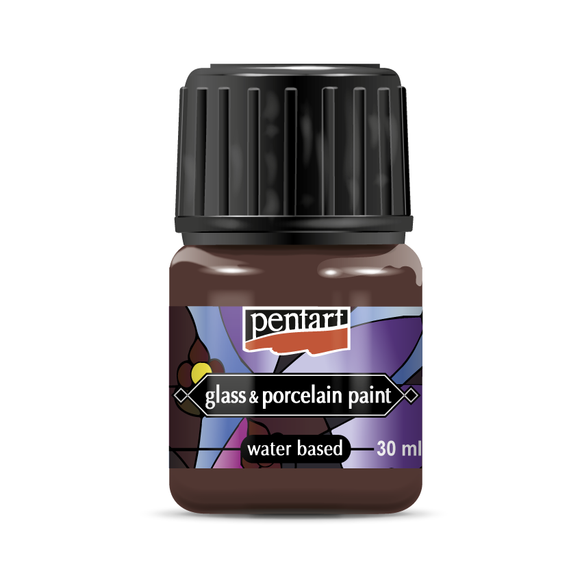 Pentart Glass and Porcelain Paint - Brown