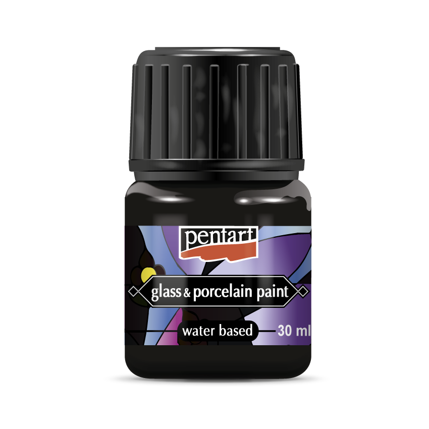 Pentart Glass and Porcelain Paint - Black