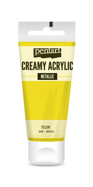 Pentart - Creamy Metallic Acrylic Paint - Yellow