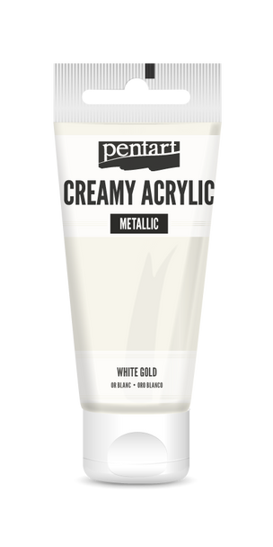 Pentart - Creamy Metallic Acrylic Paint - White Gold