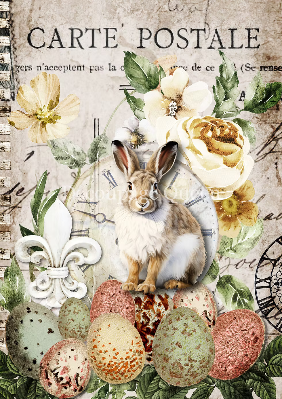 Decoupage Queen Rice Paper A4 - Easter Postcard