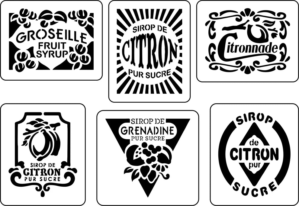 JRV Stencil - French Fruit Labels 3