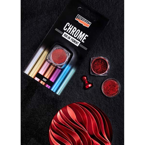 Pentart Chrome Rub-On Pigment - Ruby