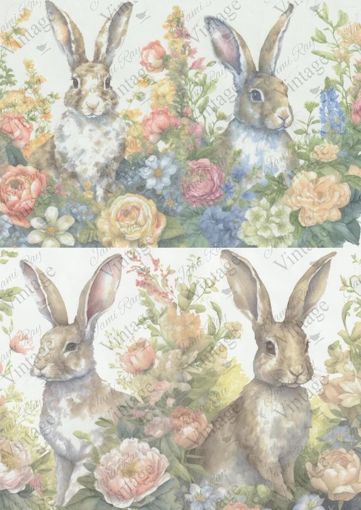 JRV Rice Paper A4 - Four Bunnies