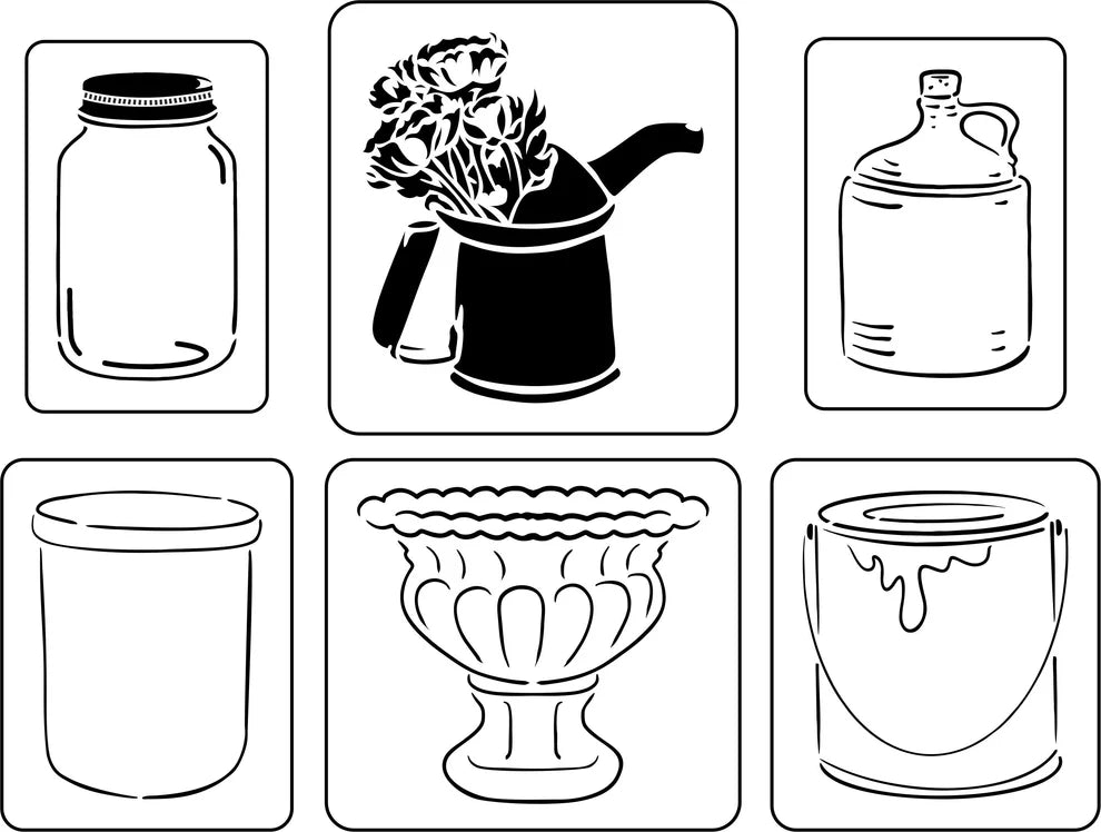 JRV Stencil - Containers Mini Pack