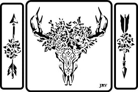 JRV Stencil - Skull and Arrows