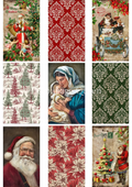 Decoupage Queen Rice Paper A4 - Christmas 9 Pack