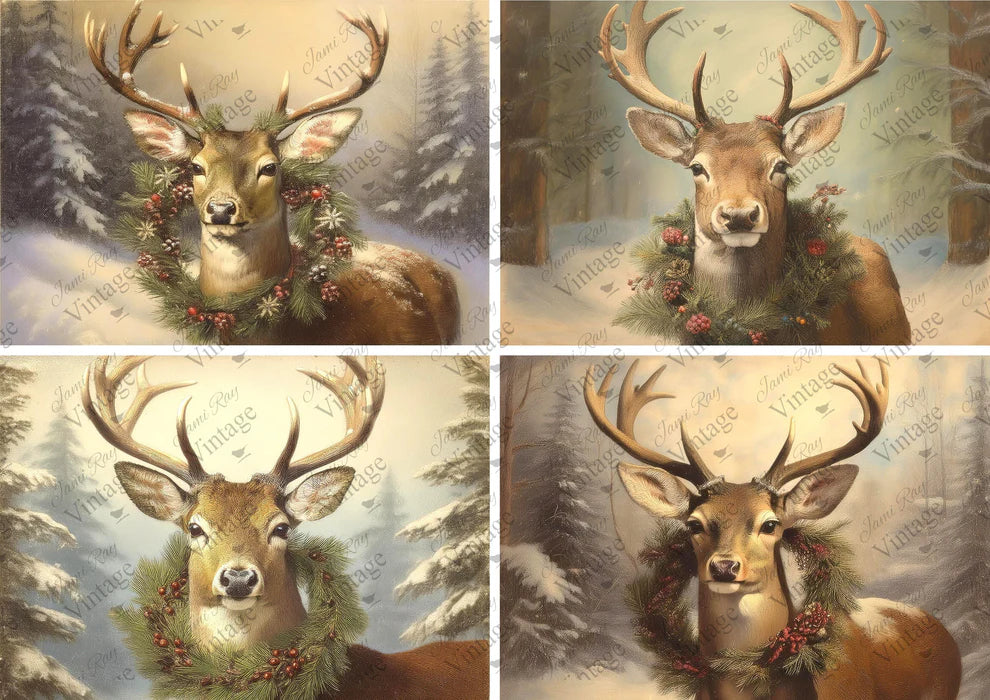 JRV Rice Paper A4 - Holiday Deer
