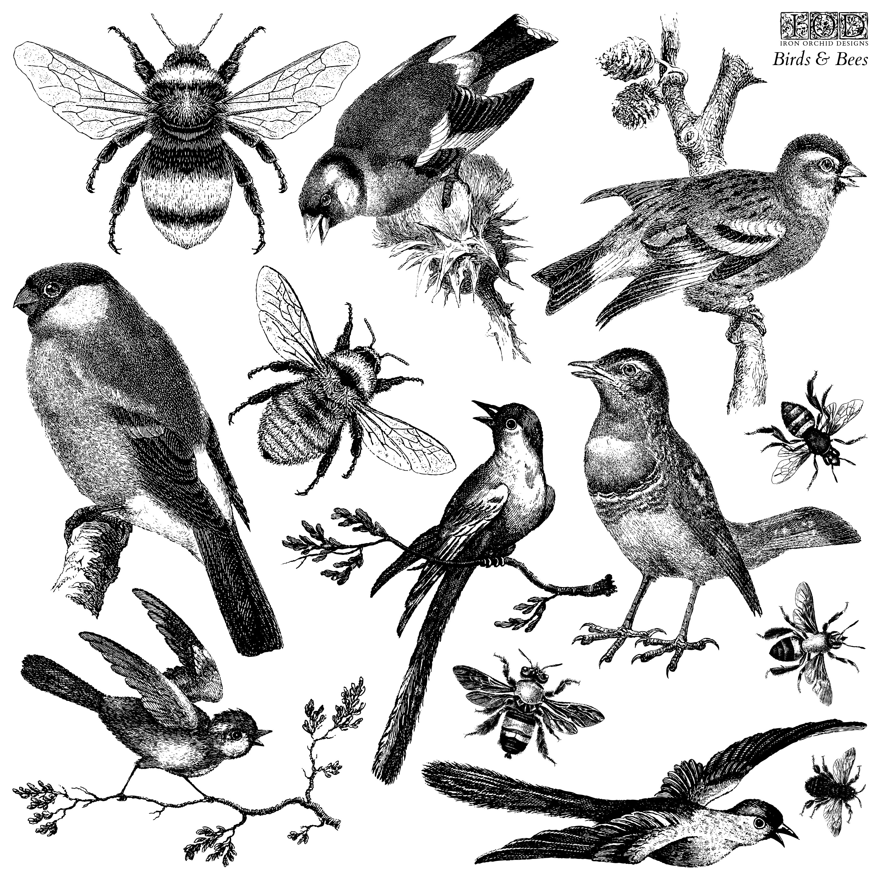 IOD Stamp - Birds and Bees