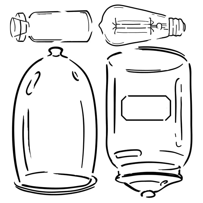 Roycycled Stencil - Cloche and Jar