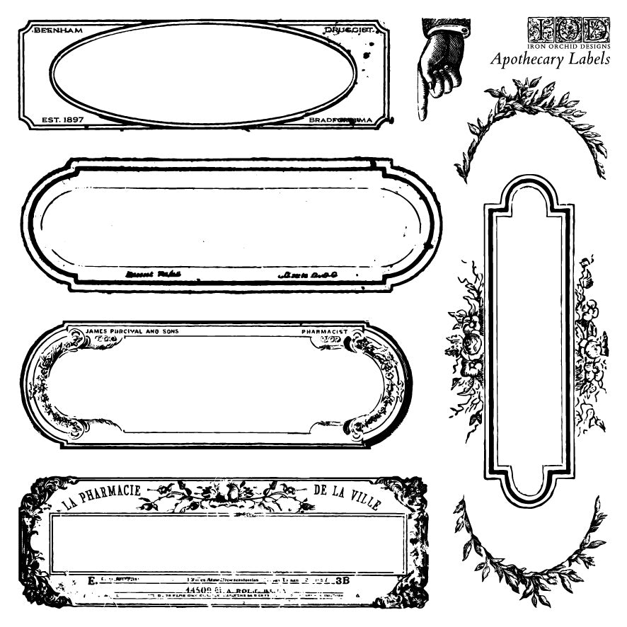 IOD Stamp Set - Apothecary Labels