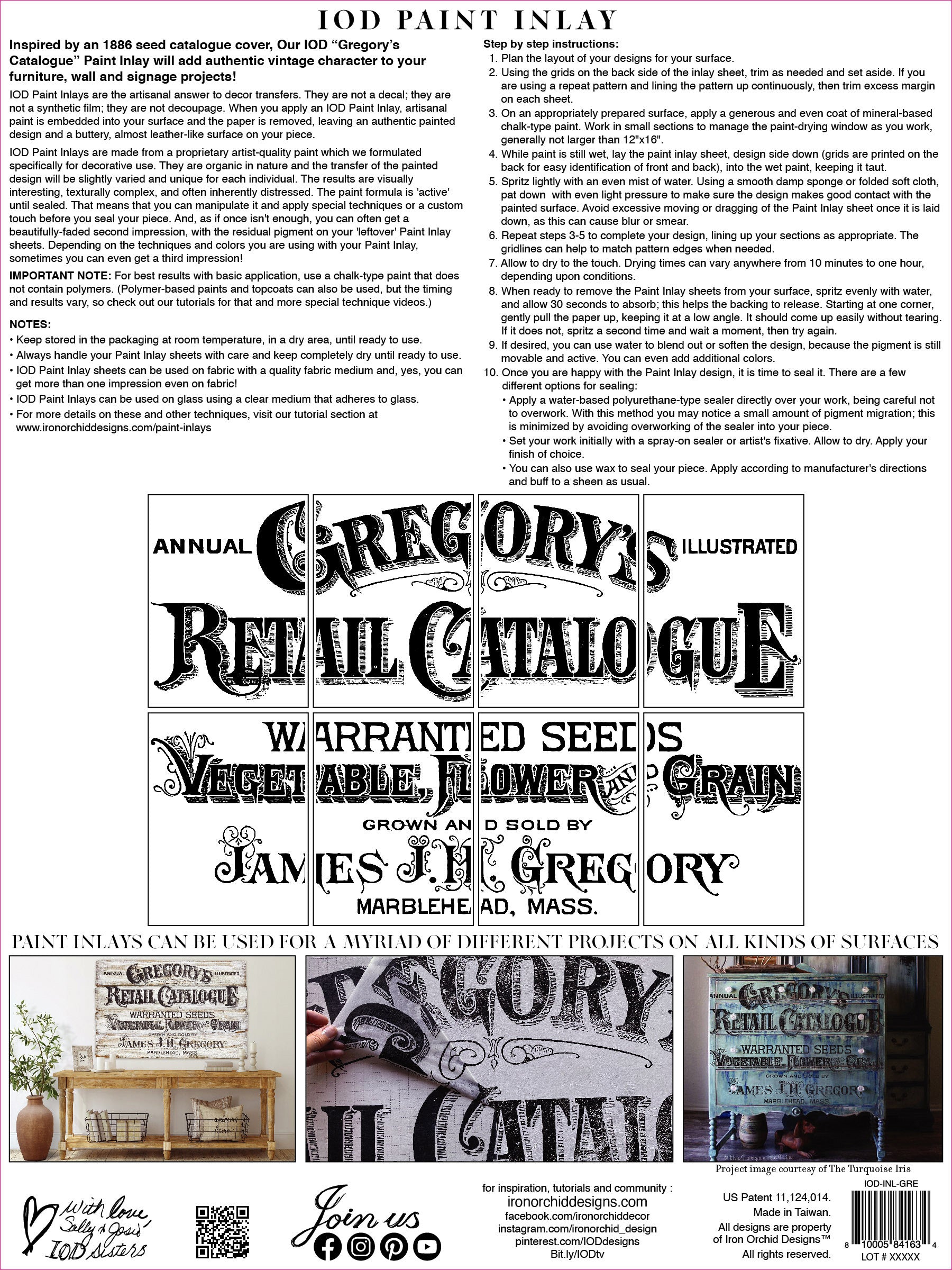IOD Paint Inlay - Gregory's Catalogue