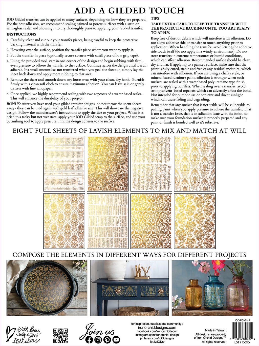 IOD Gilded Transfer - Emporium