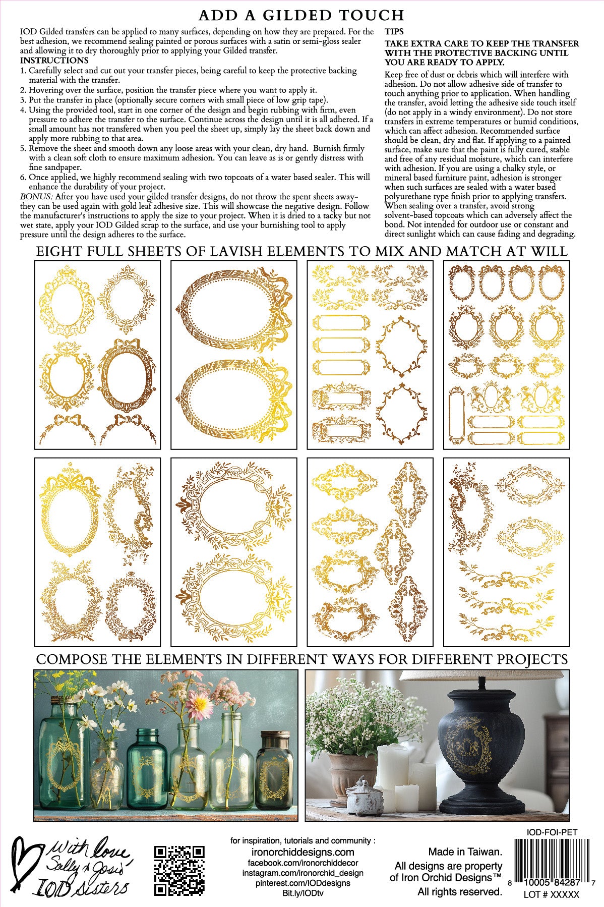 IOD Gilded Transfer - Petits Ornements