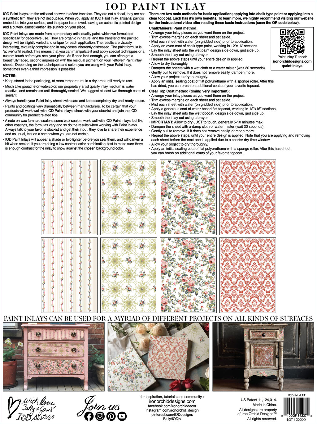 IOD Paint Inlay - Lattice Rose