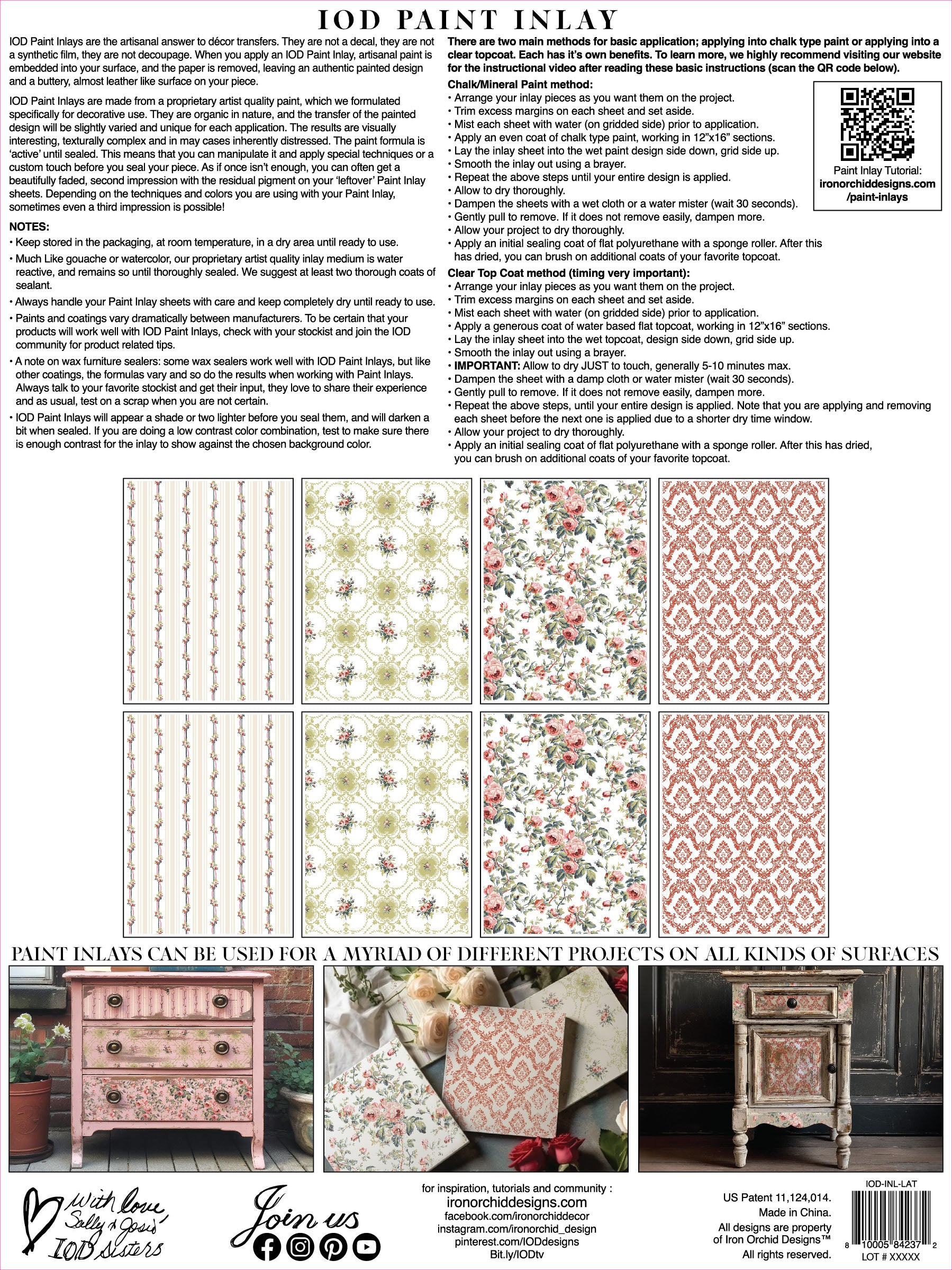 IOD Paint Inlay - Lattice Rose